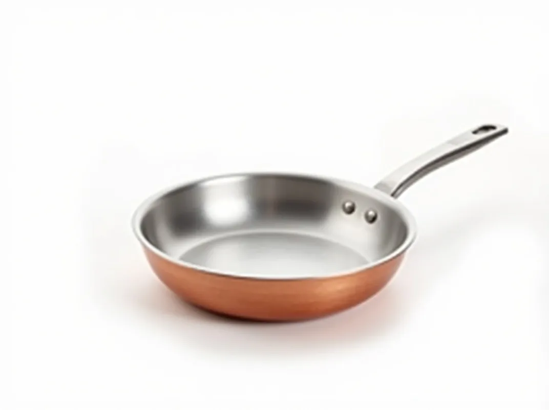 de Buyer Prima Matera copper omelette pan 26cm with iron handle side profile